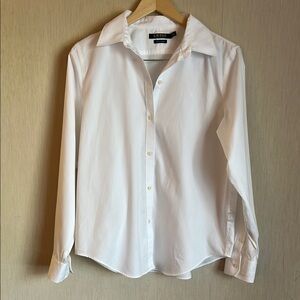 Ralph Lauren women’s non iron white button front shirt